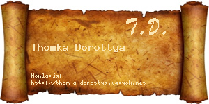 Thomka Dorottya névjegykártya